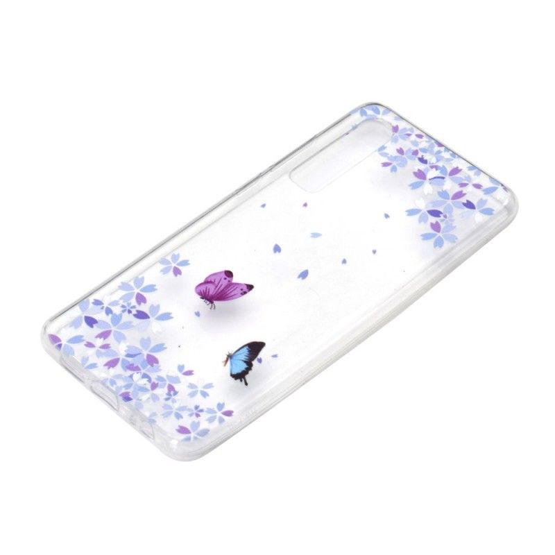 Skal Huawei P30 Mobilskal Genomskinliga Fjärilar Och Blommor