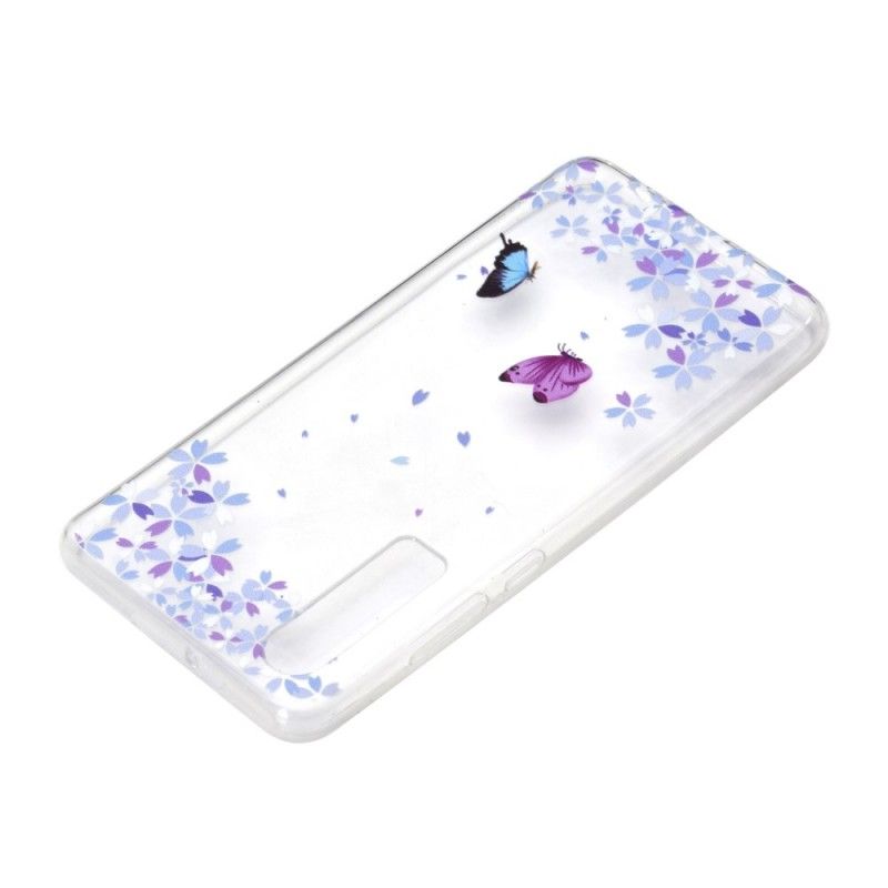 Skal Huawei P30 Mobilskal Genomskinliga Fjärilar Och Blommor