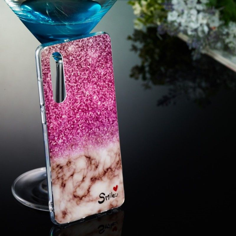 Skal Huawei P30 Mobilskal Glitter Och Leende I Marmor