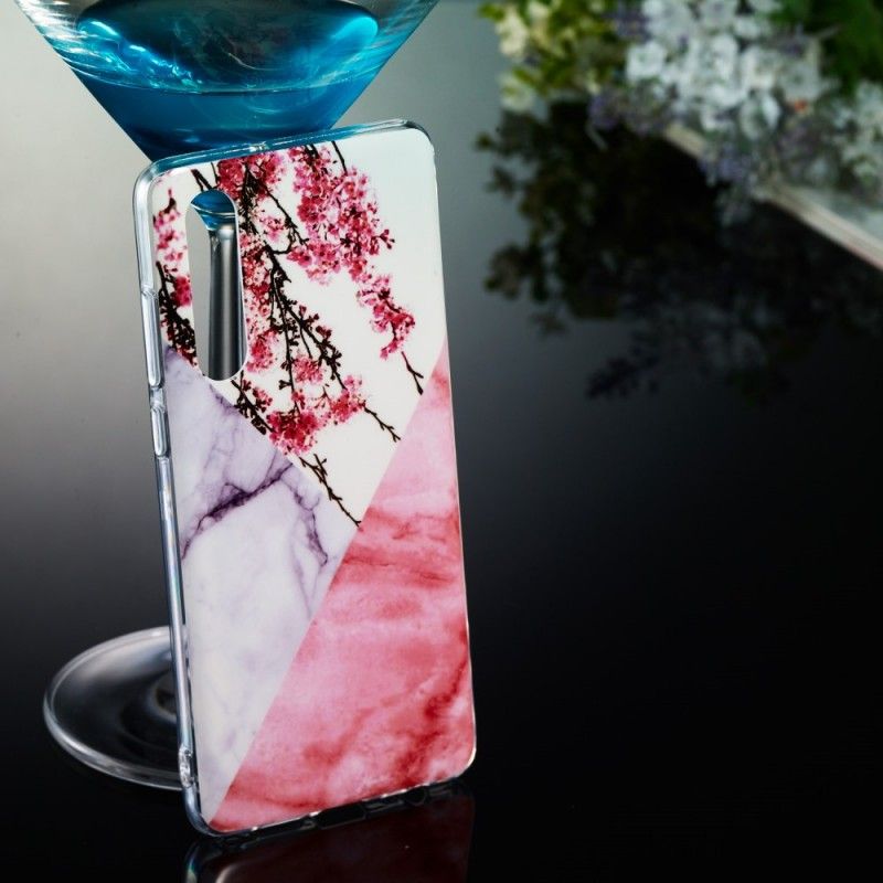 Skal Huawei P30 Mobilskal Marmorerad Plommonblomning