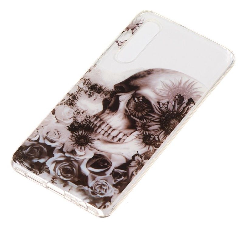 Skal Huawei P30 Mobilskal Transparent Blommig Skalle