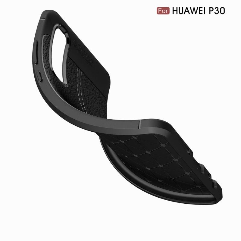 Skal Huawei P30 Svart Dubbelt Linjelycherskinn