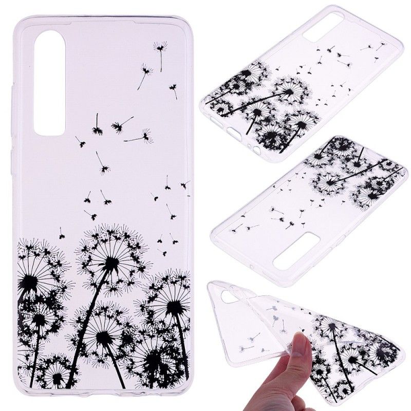 Skal Huawei P30 Transparenta Svarta Maskrosor