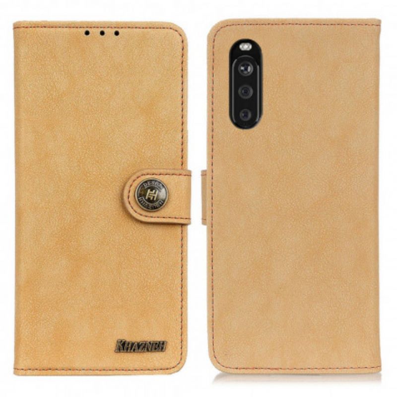 Läderfodral Sony Xperia 10 Iii Telefonfodral Faux Split Leather Retro Khazneh