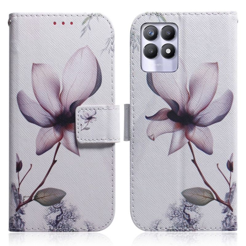 Fodral Realme 8i Gammal Rosa Blomma