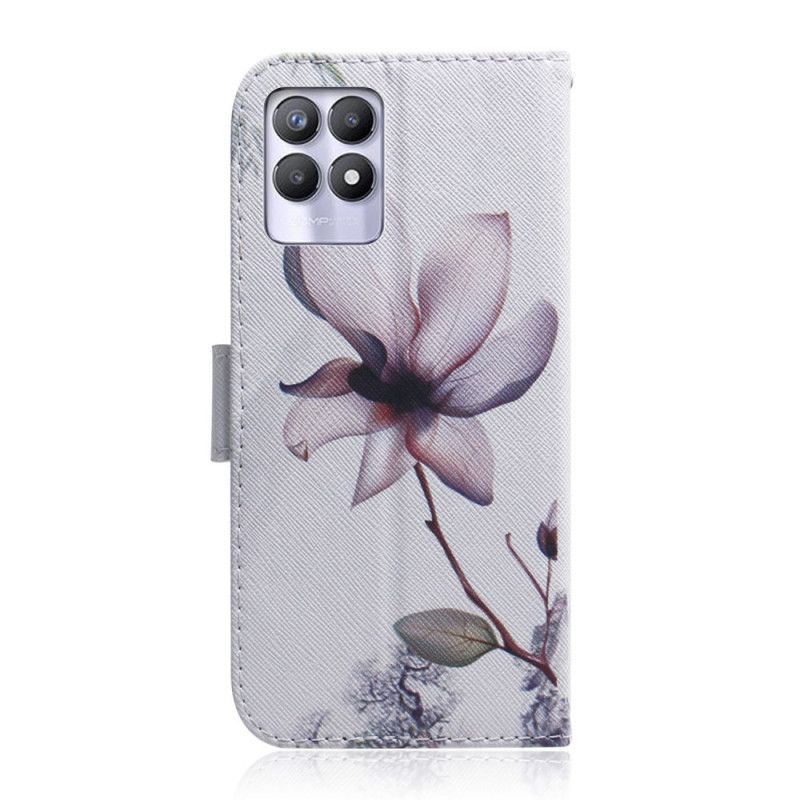 Fodral Realme 8i Gammal Rosa Blomma