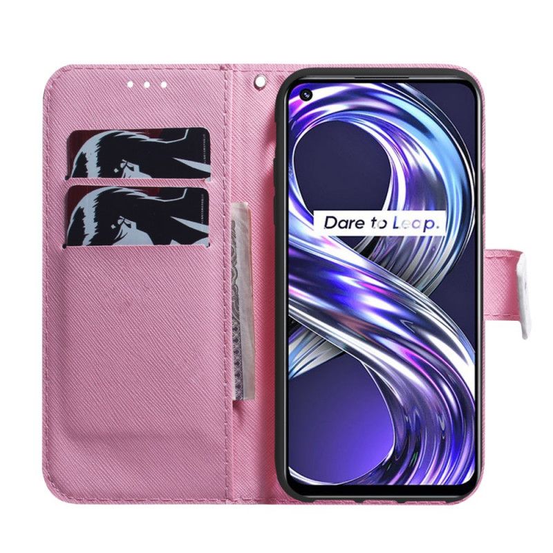 Fodral Realme 8i Gammal Rosa Blomma