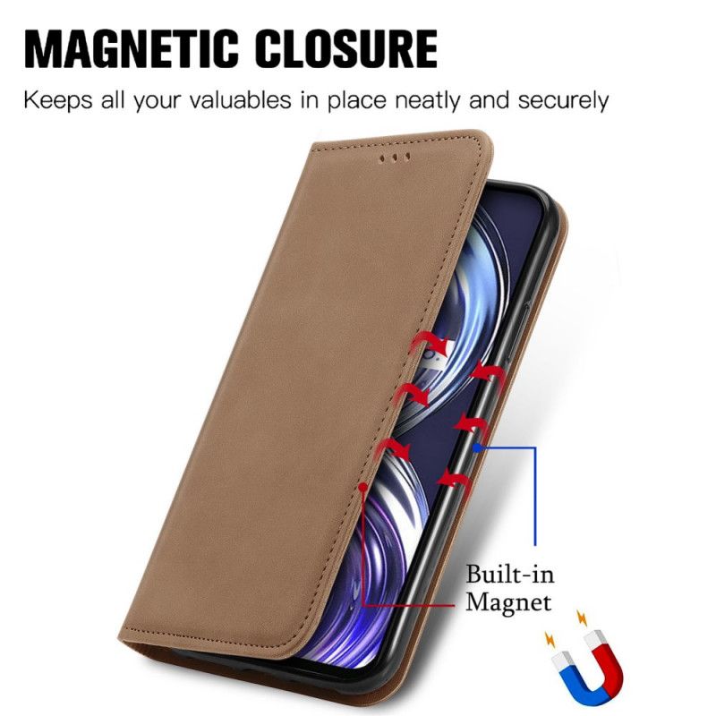 Folio-fodral Realme 8i Telefonfodral Skin-touch Design