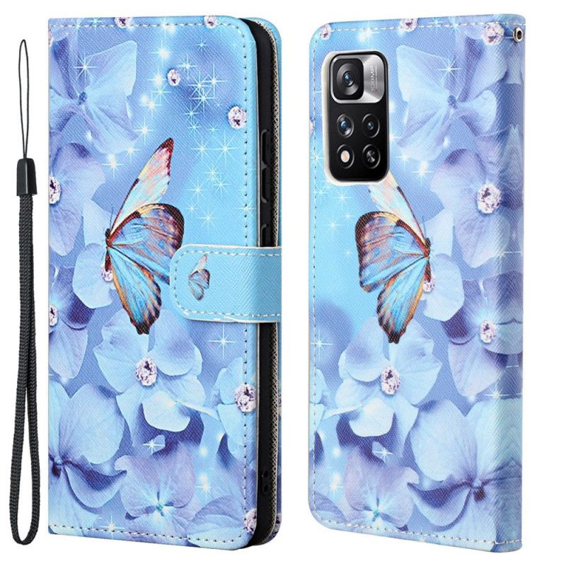 Fodral För Xiaomi Redmi Note 11 Pro / Note 11 Pro Plus Diamond Strappy Butterflies