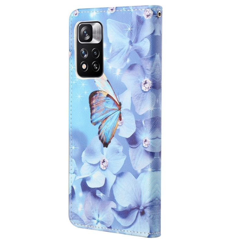 Fodral För Xiaomi Redmi Note 11 Pro / Note 11 Pro Plus Diamond Strappy Butterflies