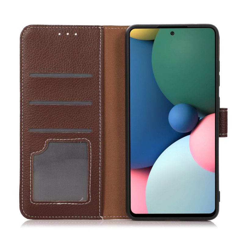 Fodral För Xiaomi Redmi Note 11 Pro / Note 11 Pro Plus Litchi-lädereffektsömmar