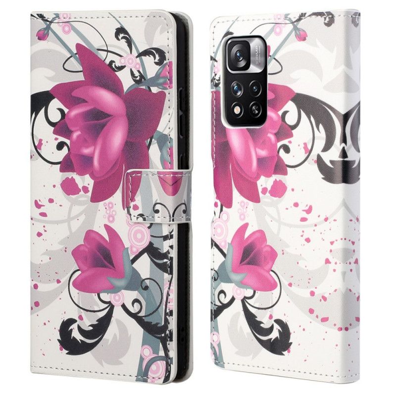 Fodral Xiaomi Redmi Note 11 Pro / Note 11 Pro Plus Tropiska Blommor