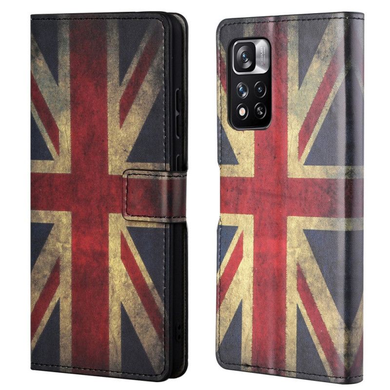 Läderskal Fodral Xiaomi Redmi Note 11 Pro / Note 11 Pro Plus Flagga England