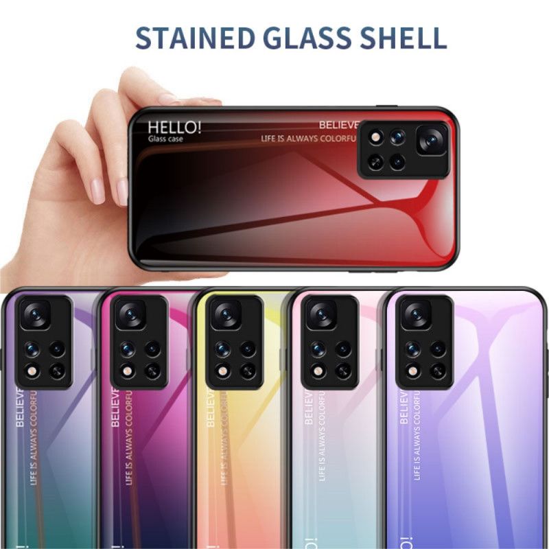 Skal För Xiaomi Redmi Note 11 Pro / Note 11 Pro Plus Härdat Glas Hej