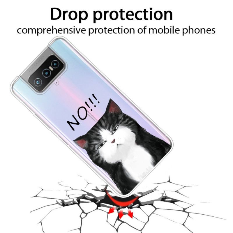 Skal Asus Zenfone 7 / 7 Pro Mobilskal Katten Som Säger Nej