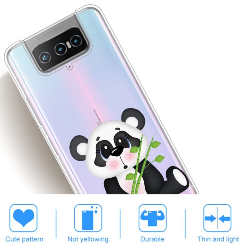 Skal Asus Zenfone 7 / 7 Pro Mobilskal Transparent Ledsen Panda