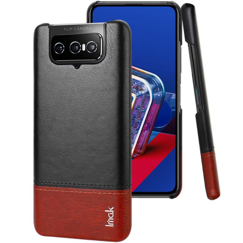 Skal Asus Zenfone 7 / 7 Pro Svart imak Ruiyi-Serien Lädereffekt