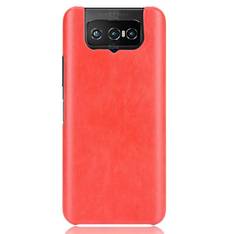 Skal Asus Zenfone 7 / 7 Pro Svart Mobilskal Lychee-Lädereffekt