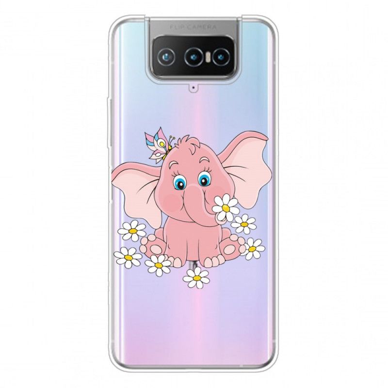 Skal Asus Zenfone 7 / 7 Pro Transparent Rosa Elefant