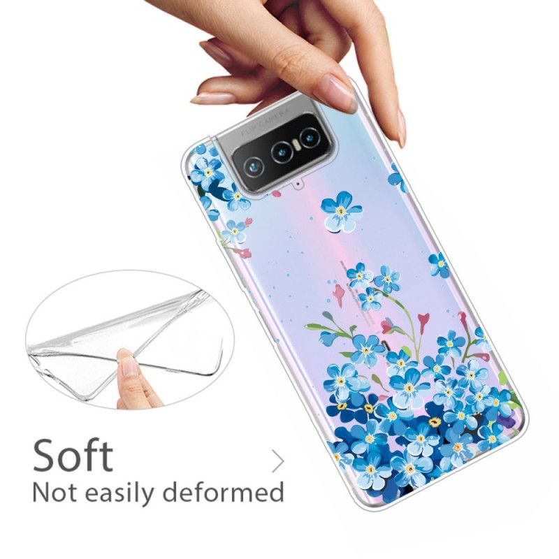 Skal för Asus Zenfone 7 / 7 Pro Blå Blommor