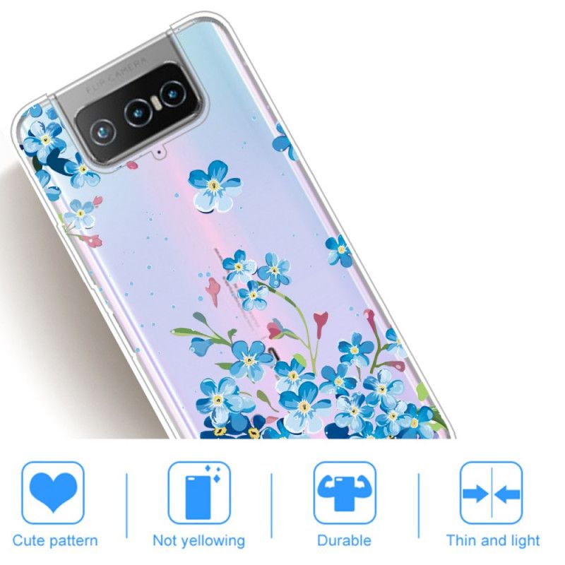 Skal för Asus Zenfone 7 / 7 Pro Blå Blommor