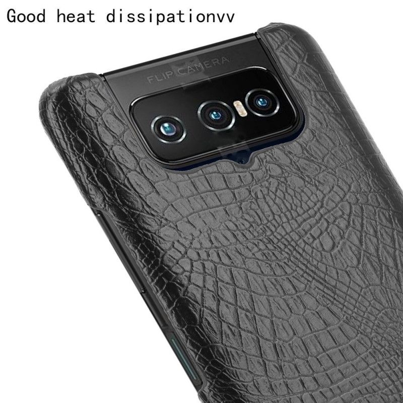 Skal för Asus Zenfone 7 / 7 Pro Svart Krokodilhudeffekt