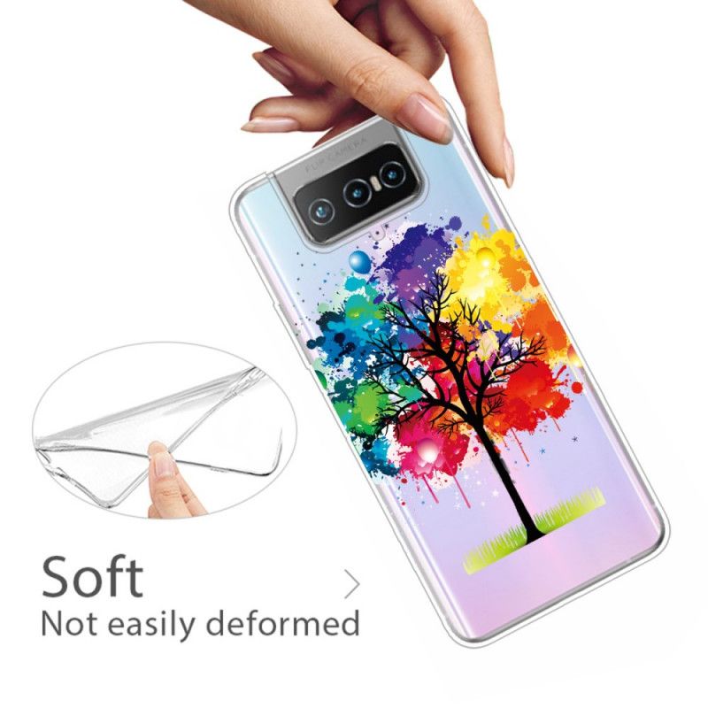 Skal för Asus Zenfone 7 / 7 Pro Transparent Akvarell Träd