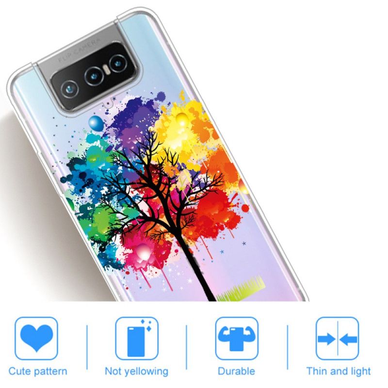 Skal för Asus Zenfone 7 / 7 Pro Transparent Akvarell Träd