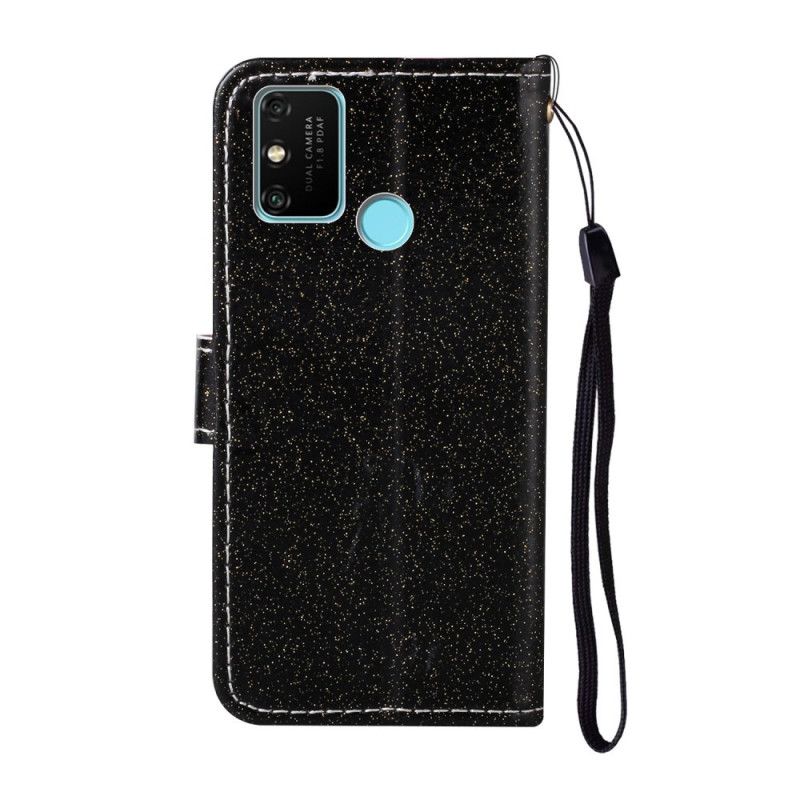 Läderfodral Honor 9A Lila Mobilskal Glitter