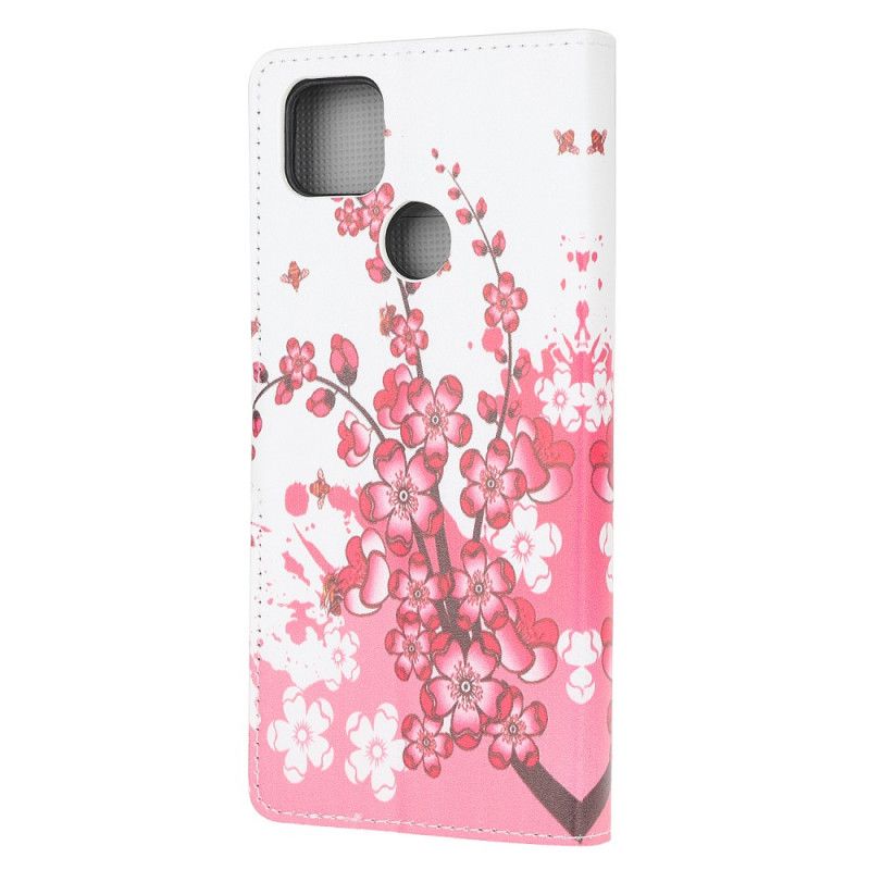 Fodral för Xiaomi Redmi 9C Magenta Tropiska Blommor