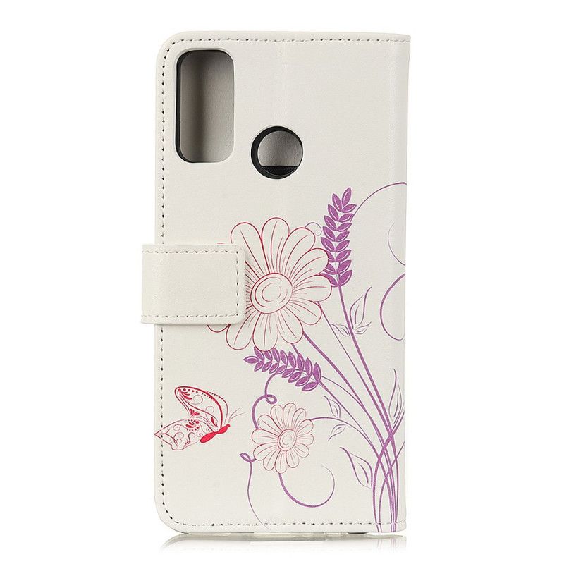 Fodral Xiaomi Redmi 9C Rita Fjärilar Och Blommor