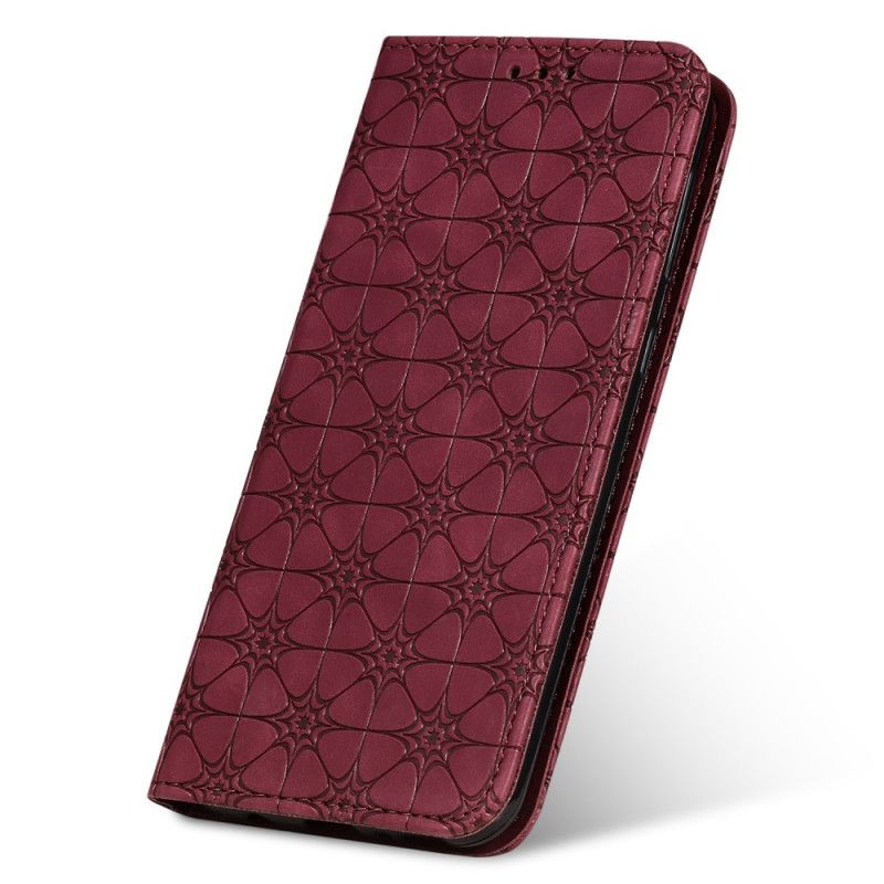 Folio-fodral Xiaomi Redmi 9C Röd Barockblommor