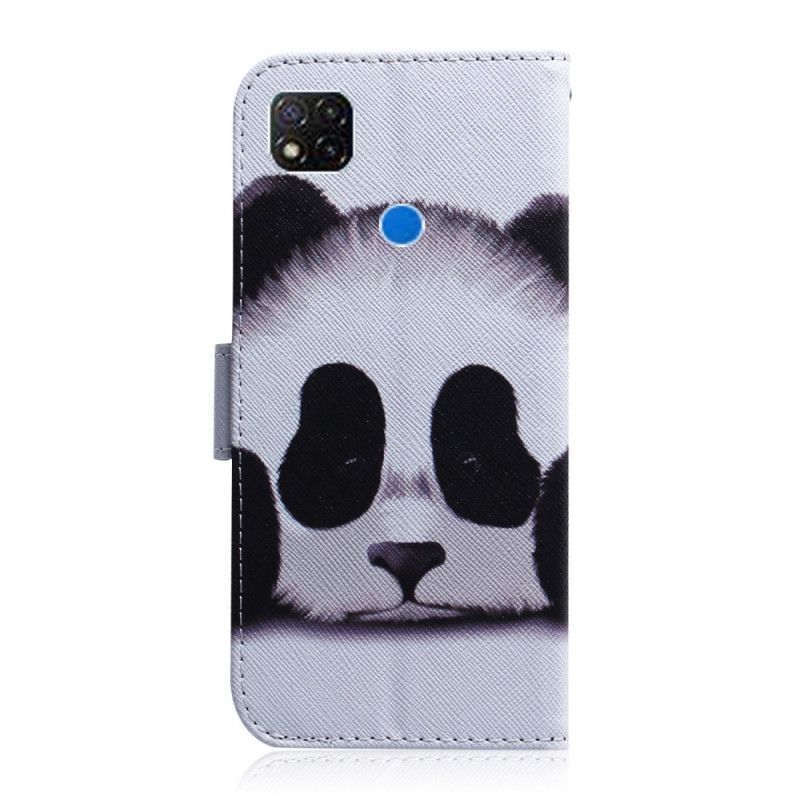 Läderfodral Xiaomi Redmi 9C Mobilskal Panda Ansikte