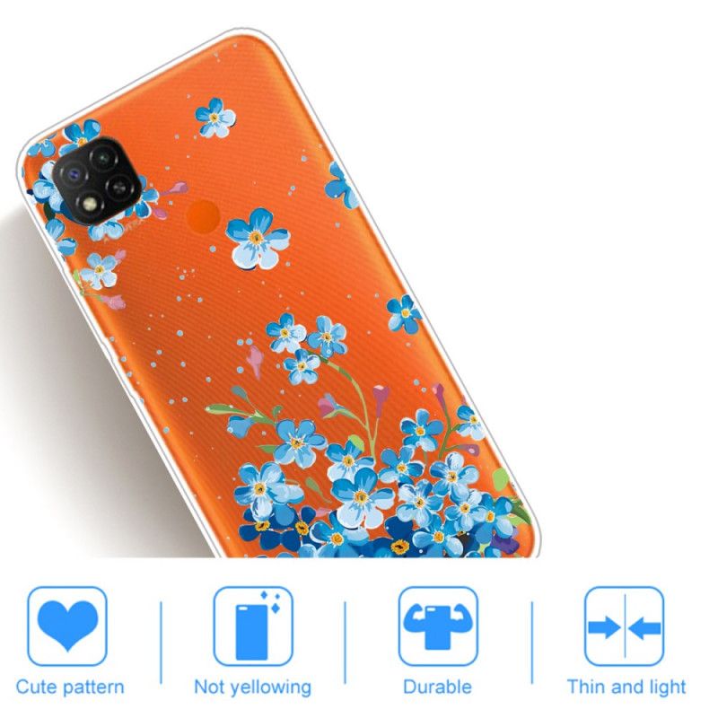 Skal Xiaomi Redmi 9C Bukett Med Blå Blommor