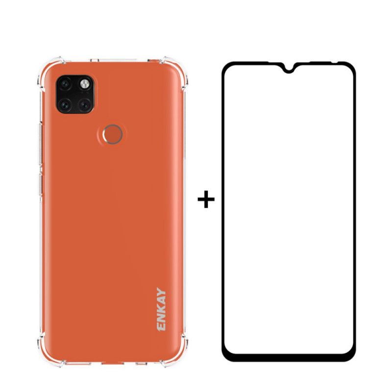 Skal Xiaomi Redmi 9C Enkay Skal Och Härdat Glas Combo