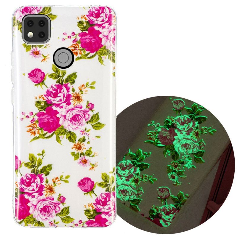 Skal Xiaomi Redmi 9C Mobilskal Fluorescerande Blommor