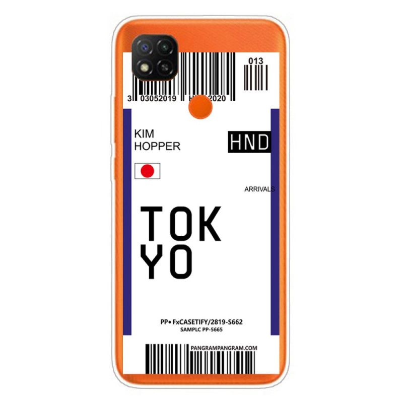 Skal Xiaomi Redmi 9C Mörkblå Boarding Pass Tokyo