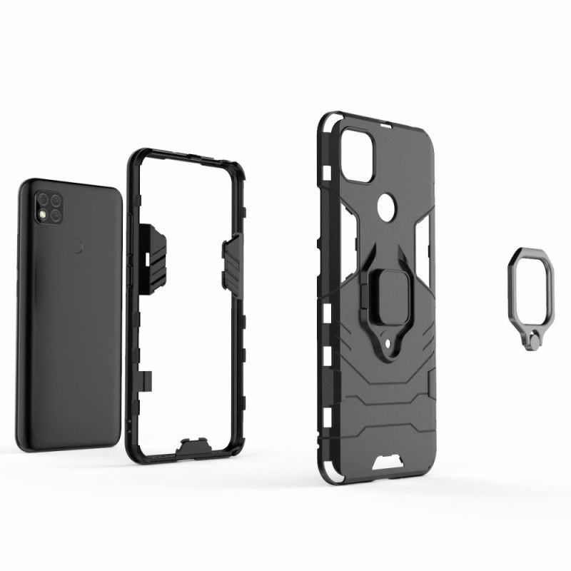 Skal Xiaomi Redmi 9C Svart Mobilskal Resistent Ring