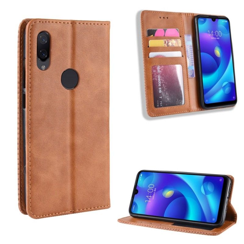 Folio-fodral Xiaomi Redmi Note 7 Svart Stiliserad Vintage Lädereffekt