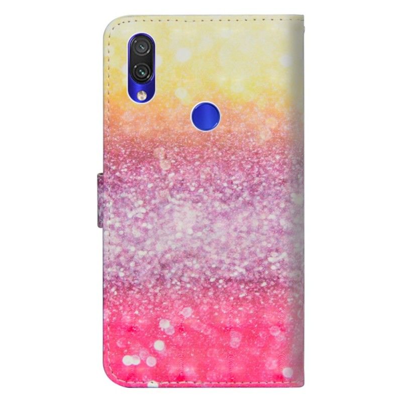 Läderfodral Xiaomi Redmi Note 7 Mobilskal Magenta Glitter