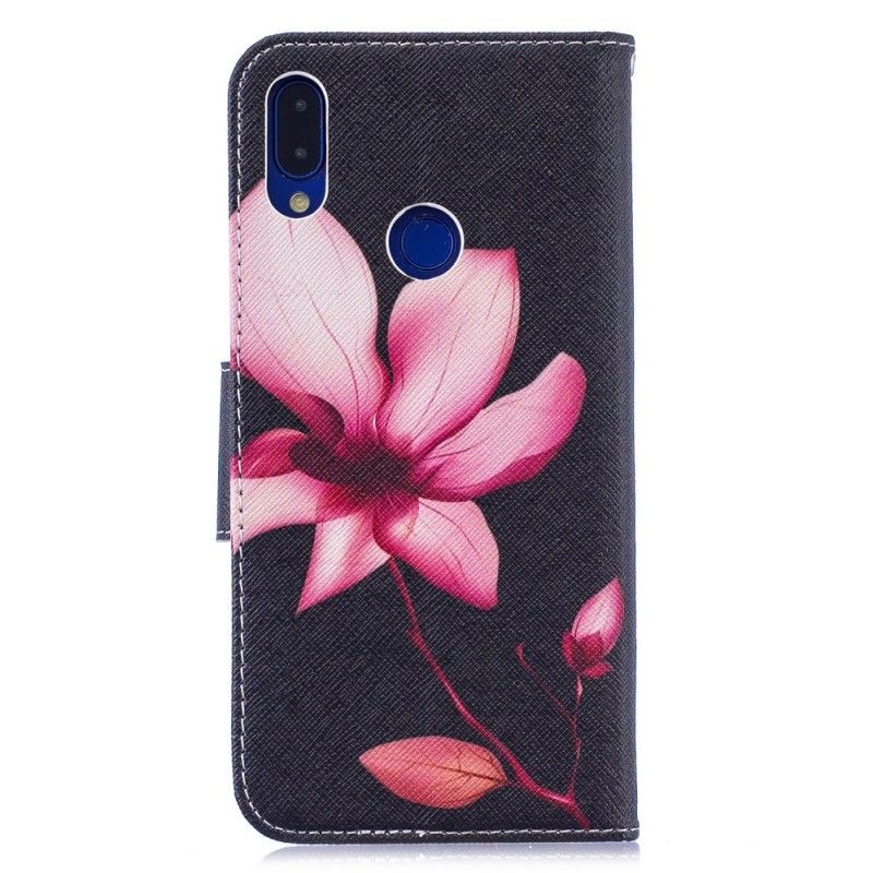 Läderfodral Xiaomi Redmi Note 7 Mobilskal Rosa Blomma