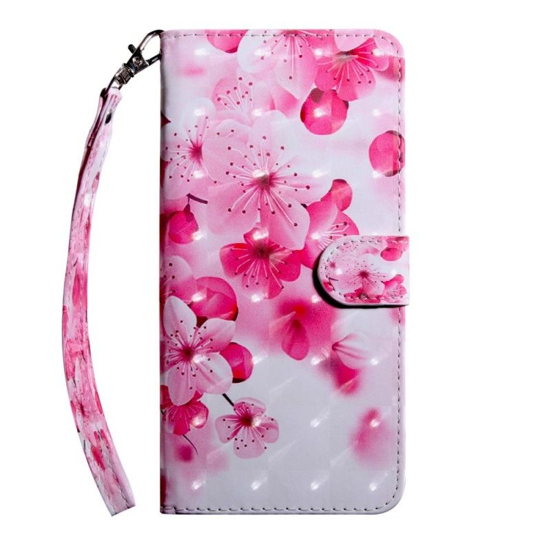 Läderfodral Xiaomi Redmi Note 7 Mobilskal Rosa Blommor