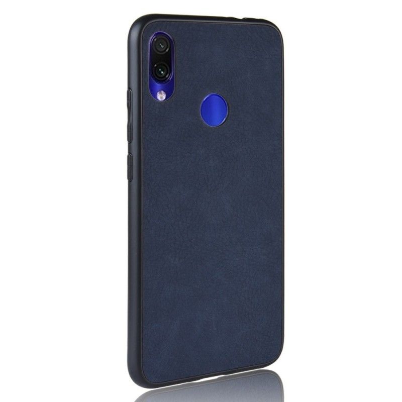 Skal för Xiaomi Redmi Note 7 Mörkblå Lädereffekt I Vintage Look