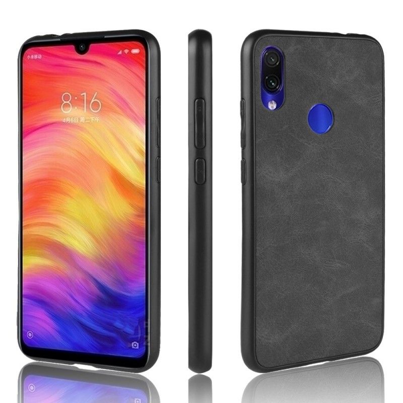 Skal för Xiaomi Redmi Note 7 Mörkblå Lädereffekt I Vintage Look