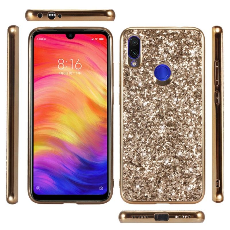 Skal Xiaomi Redmi Note 7 Röd Jag Är Glitter