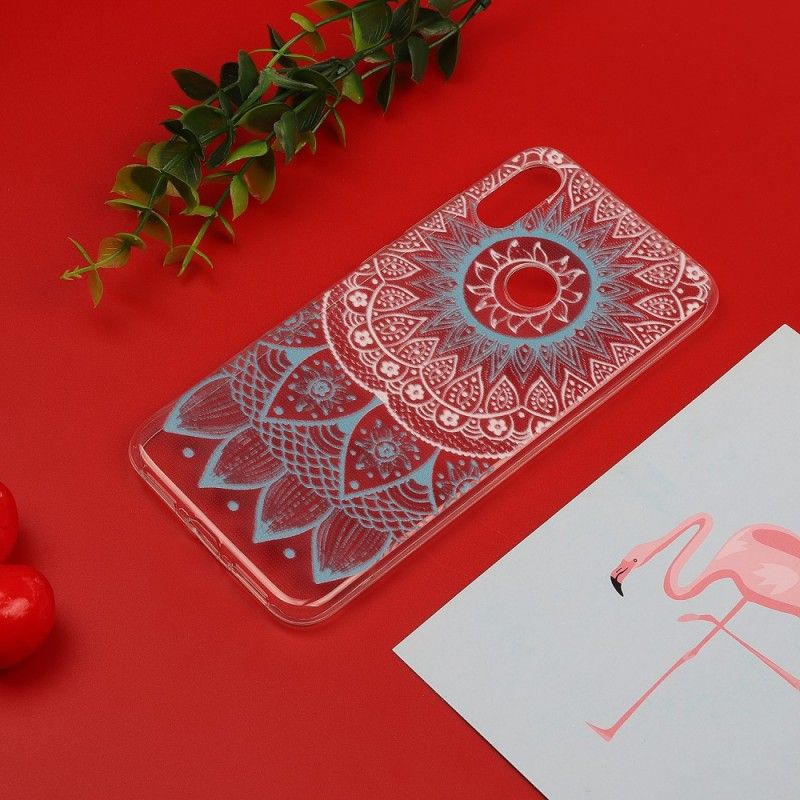 Skal Xiaomi Redmi Note 7 Rose Transparent Färgglad Mandala