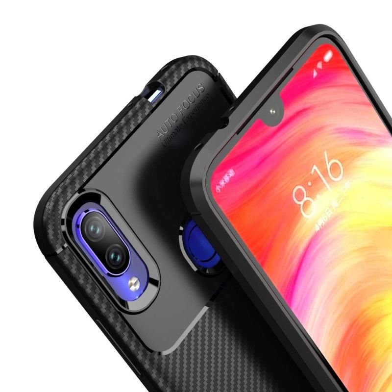 Skal Xiaomi Redmi Note 7 Svart Flexibel Kolfiberstruktur