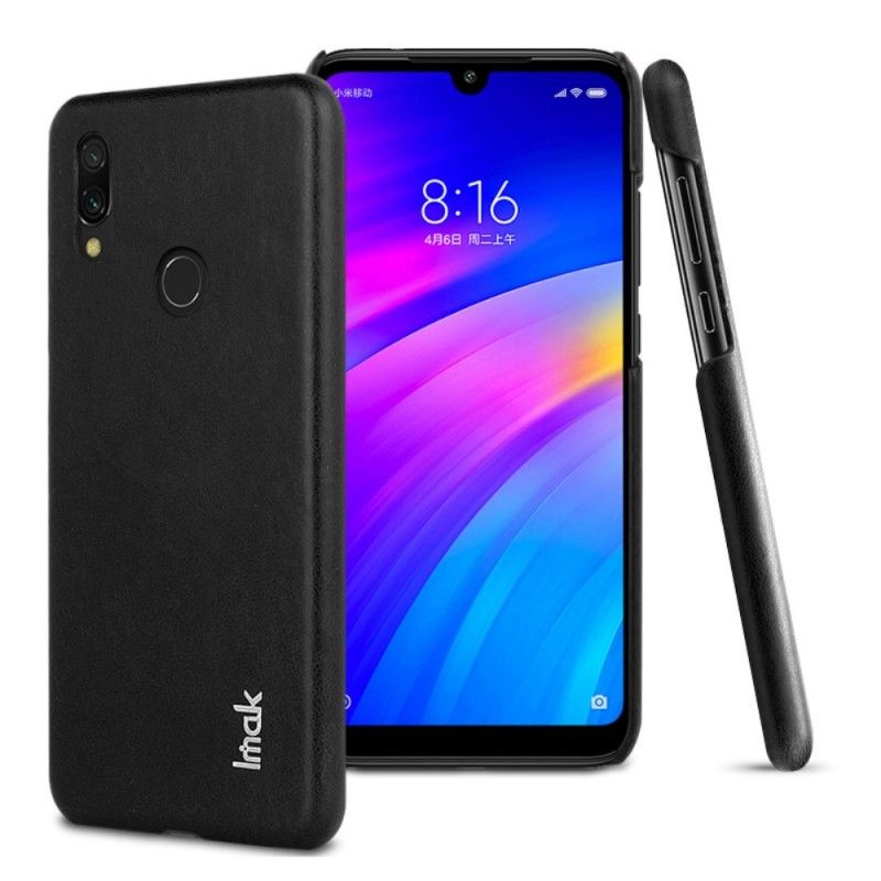 Skal Xiaomi Redmi Note 7 Svart Lädereffekt I Imak Ruiyi-Serien