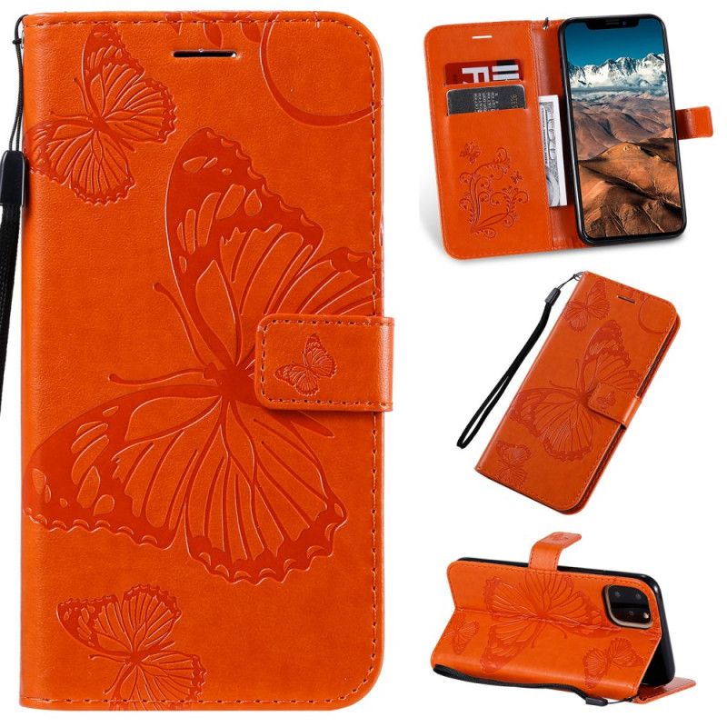 Fodral för iPhone 11 Pro Max Orange Jätte Stringfjärilar