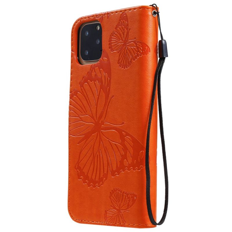 Fodral för iPhone 11 Pro Max Orange Jätte Stringfjärilar